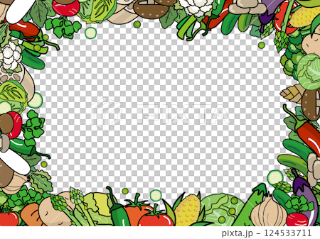 Colorful and cute vegetable illustration frame 124533711