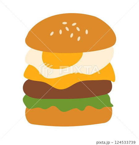 Burger illustration for Celebrating National Hamburger Day 124533739