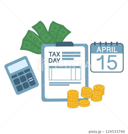 Calendar with the word tax day illustration 124533740