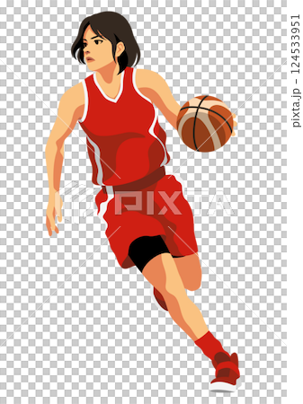 女子バスケットボール選手 女子バスケットボール選手 124533951
