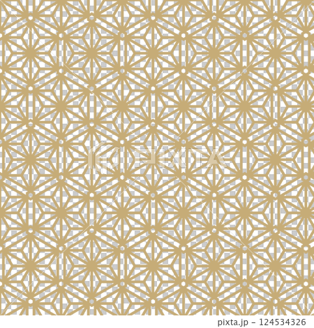 Asanoha pattern background material, swatch compatible, gold 124534326