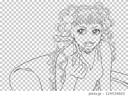 リップを塗る女性 リップを塗る女性 124534603