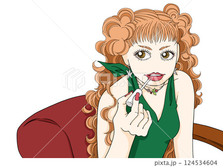 リップを塗る女性 124534604