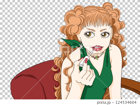 リップを塗る女性 124534604