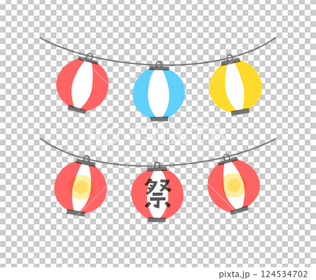 燈籠插畫,燈籠,紅燈籠,節慶,夏祭,裝飾,裝飾,節慶,攤位,夜攤,日式,日式風格,燈光 124534702