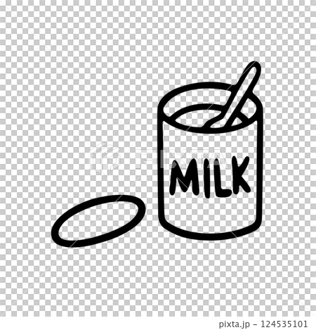 シンプルな粉ミルクのイラスト素材 124535101