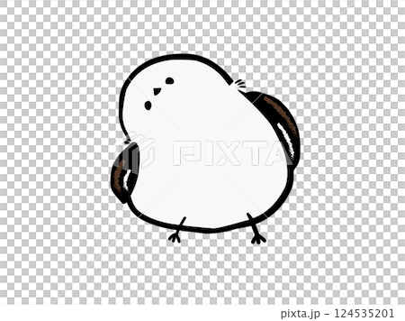 首をかしげるシマエナガ 124535201