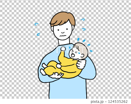 爸爸抱著一個嬰兒 爸爸抱著一個嬰兒 124535262