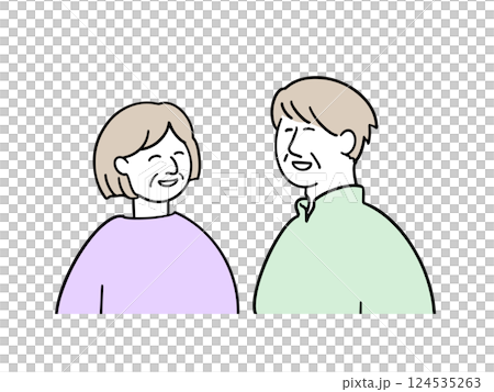 老年男女簡單人物 124535263