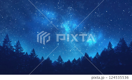 星降る森の夜空_2 124535536