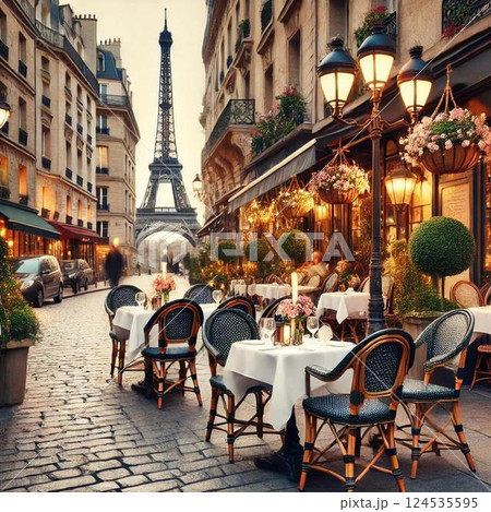 ヨーロッパのオシャレな街並み 124535595