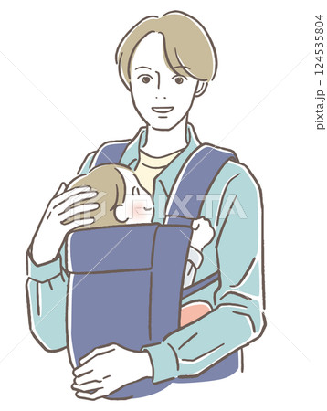 赤ちゃんを抱っこする男性 124535804