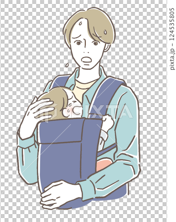 一個因嬰兒哭鬧而煩惱的男人 124535805