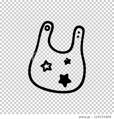 シンプルなよだれかけのイラスト素材 124535809