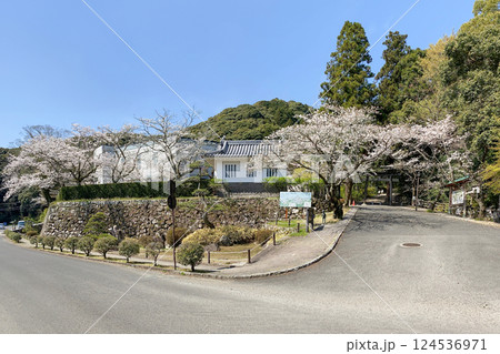 佐伯文化会館の満開の桜と佐伯城址登山口 佐伯文化会館の満開の桜と佐伯城址登山口 124536971