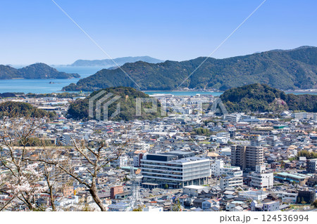 城山から見た佐伯市街地と豊後水道 城山から見た佐伯市街地と豊後水道 124536994