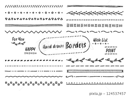 手描きの罫線イラストセット 124537457