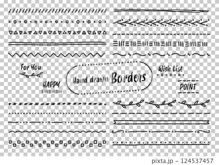 手描きの罫線イラストセット 124537457