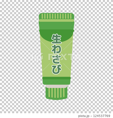 Fresh wasabi tube seasoning illustration 124537769