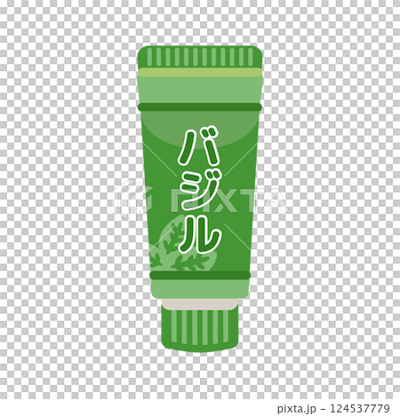 バジル　チューブ調味料　イラスト 124537779