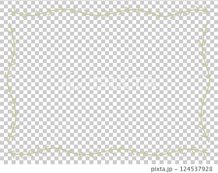 Hand-drawn undulating ivy frame: retro botanical 124537928