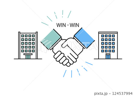 握手をするビジネスマンの手のイラスト 124537994