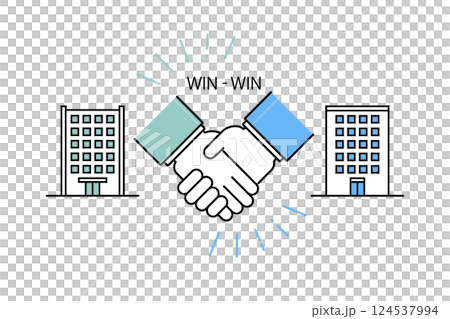 握手をするビジネスマンの手のイラスト 124537994