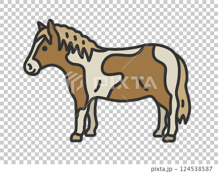 小馬插圖(線描彩色) 小馬插圖(線描彩色) 124538587