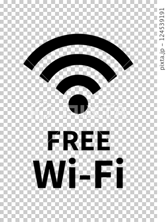 Wi-Fi（ゴシック体/縦向き）のA4サイズイラスト 124539191