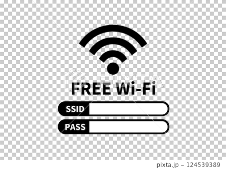 A4 size illustration of Wi-Fi password (Gothic font/landscape) 124539389