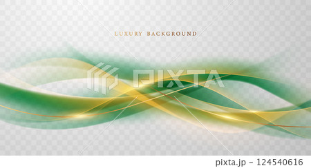 Green abstract wave background With luxury golden element vector illustration Green abstract wave background With luxury golden element vector illustration 124540616