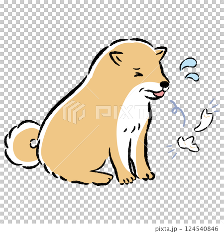Illustration of a senior dog losing its teeth 124540846