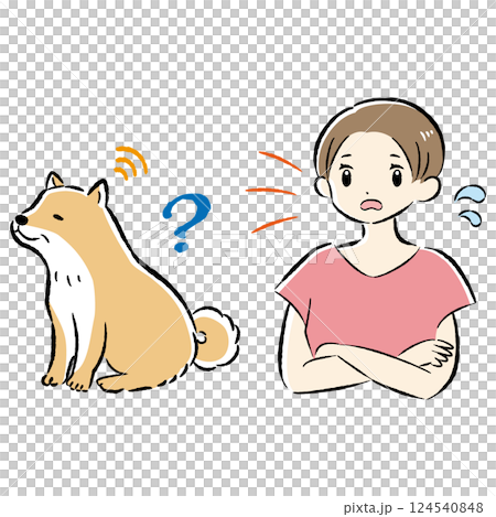 一隻失聰的老年犬（聽力受損）的插圖 124540848