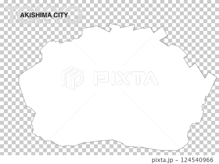 東京都昭島市の白地図 124540966