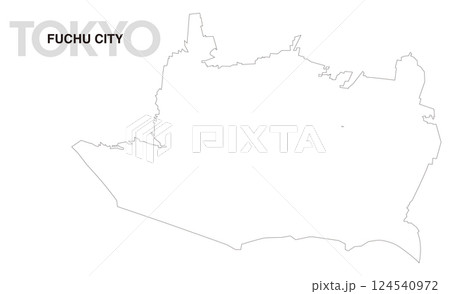 東京都府中市の白地図 124540972