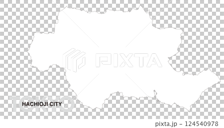 Blank map of Hachioji city, Tokyo 124540978