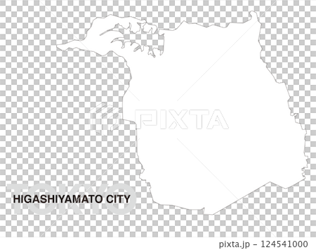 Blank map of Higashiyamato city, Tokyo 124541000