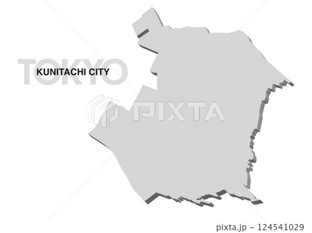 東京都国立市の3D地図 124541029