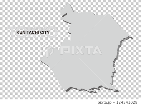 東京都国立市の3D地図 124541029