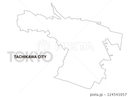 東京都立川市の白地図 東京都立川市の白地図 124541057