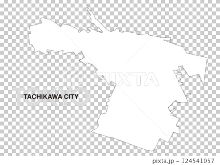 東京都立川市の白地図 東京都立川市の白地図 124541057