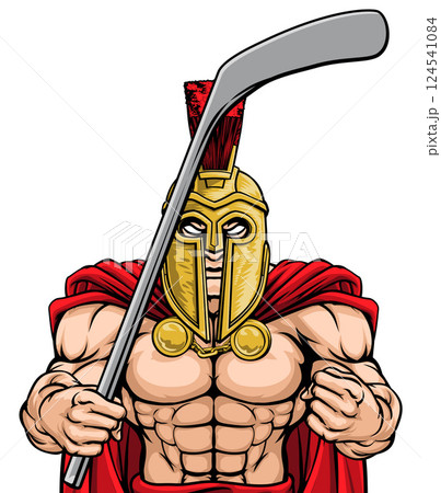 Spartan Trojan Man Ice Hockey Team Sports Mascot 124541084