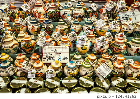 The fish and grocery market in t 124541262