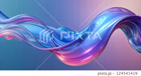 A stunning interplay of blue and purple shades in an abstract, fluid form that captivates the eye and sparks imagination 124541419
