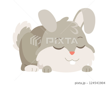 Cartoon rabbit. Bunny pet silhouette. Cute animal isolated icon. Vector rabbit character illustration Cartoon rabbit. Bunny pet silhouette. Cute animal isolated icon. Vector rabbit character illustration 124541904
