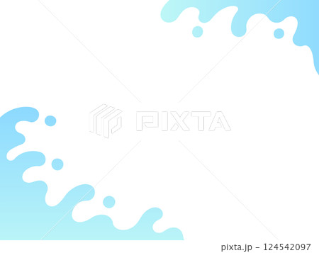 水色の波のフレーム 124542097