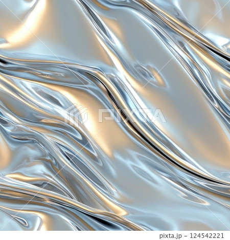 Silver wavy lines create an elegant abstract design on a black and white textured surface, perfect for decor and wall art projects SEAMLESS PATTERN Silver wavy lines create an elegant abstract design on a black and white textured surface, perfect for decor and wall art projects SEAMLESS PATTERN 124542221