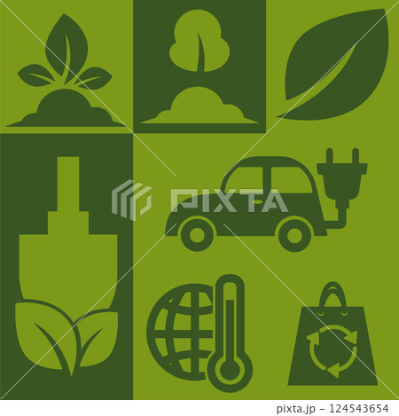 Eco Icons Sustainability Illustration vector 124543654