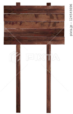 Wooden sign made of brown old boards on isolated background Wooden sign made of brown old boards on isolated background 124543696