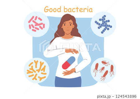 Good bacteria are recommended by women for digestive health and improved immunity 124543896